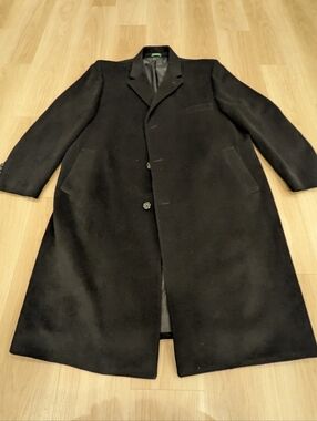 Lauren Ralph Lauren Wool And Cashmere Long Black Winter Coat Size 50R